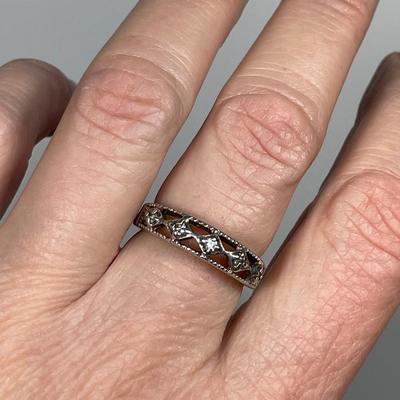 Sterling silver filigree ring 8