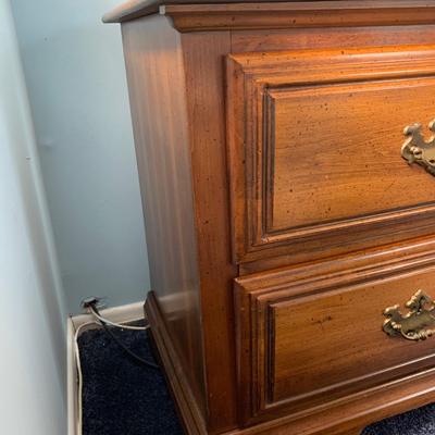 LOT 1 O: American Drew / J.B. Van Sciver Co. Nightstand & Hutch / Desk w/ Chair