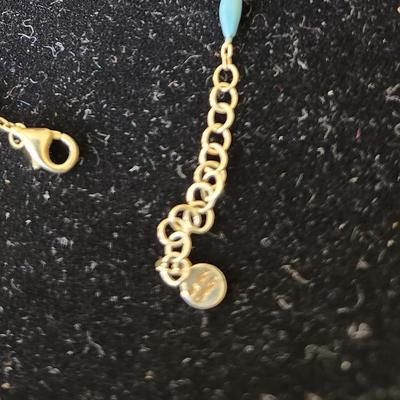 Delicate gold and turquoise bead bracelet