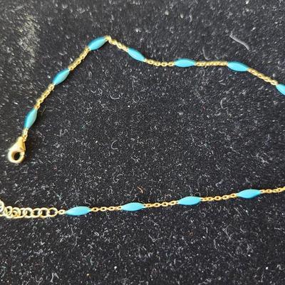 Delicate gold and turquoise bead bracelet