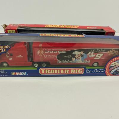 Winners Circle Bill Elliott Muppet Show Trailer Rig & Vintage Racing Champions 1/64 Semi Child Support Recovery International