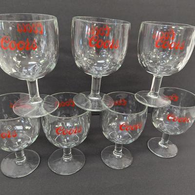 7 - Vintage Coors Beer Goblet Glasses