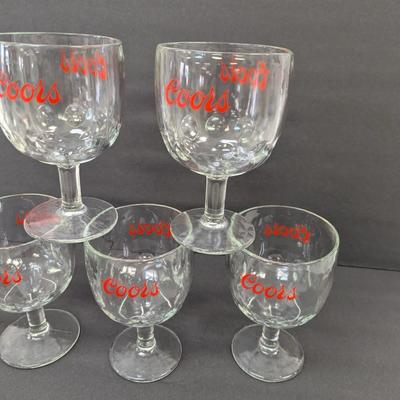 7 - Vintage Coors Beer Goblet Glasses