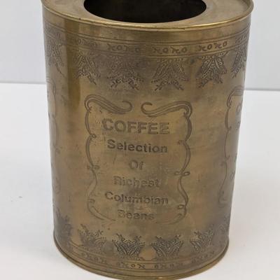 Oval Empty Coffee Can Selection Of Richest Columbian Beans