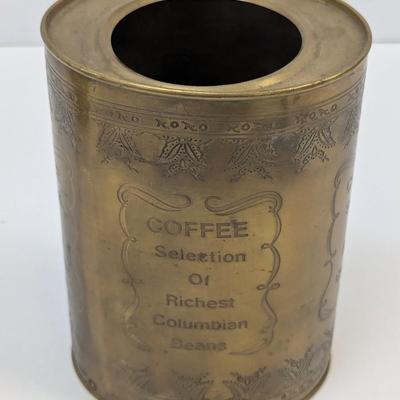 Oval Empty Coffee Can Selection Of Richest Columbian Beans