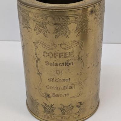 Empty Coffee Can Selection Of Richest Columbian Beans