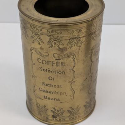 Empty Coffee Can Selection Of Richest Columbian Beans