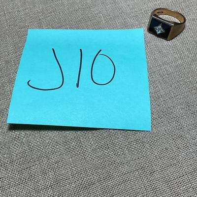 J10-Stamped Gold Ring