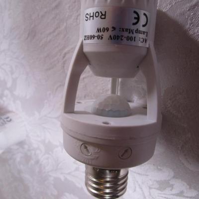 10 light bulbs; 3 candelabra base bulbs, 2 motion sensors
