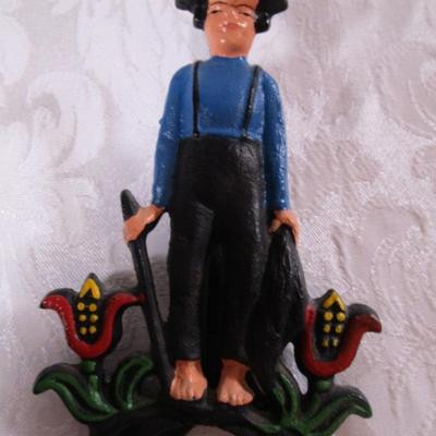 Wilton cast iron Amish man with spring clip
