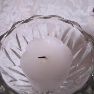 20 party candles, 1 votive candle with holder