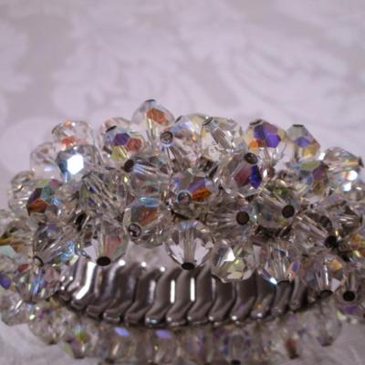 Vintage crystal bracelet & clip earrings