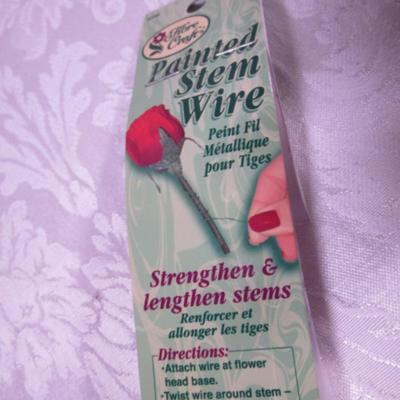 Silk flowers, 1 new pkg of painted 22 gage stem wire