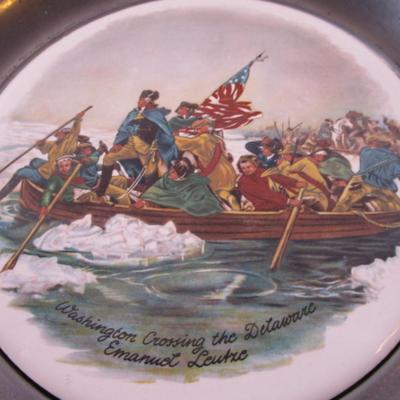 Pewter ceramic plate, George Washington Crossing the Delaware