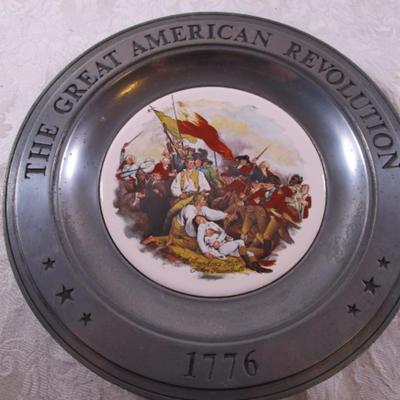 Pewter ceramic plate, Battle of Bunker's Hill