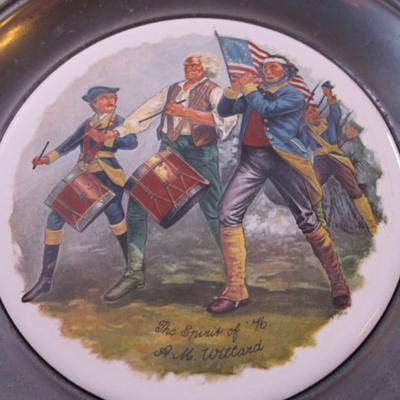 Pewter ceramic plate, The Spirit of '76.