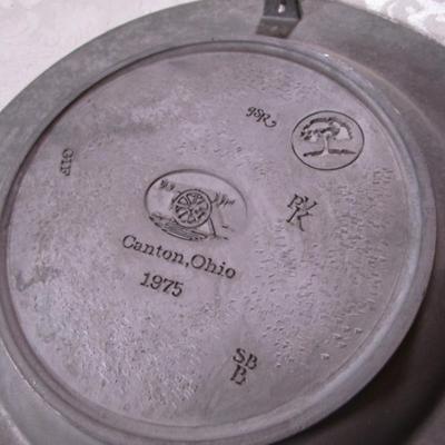 Pewter ceramic plate, Surrender of Cornwallis