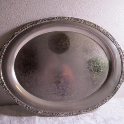 Roger's & Bro. silver-plated tray with handles