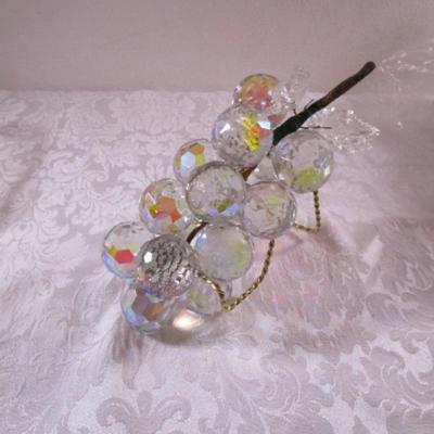 Iridescent faceted crystal grapes