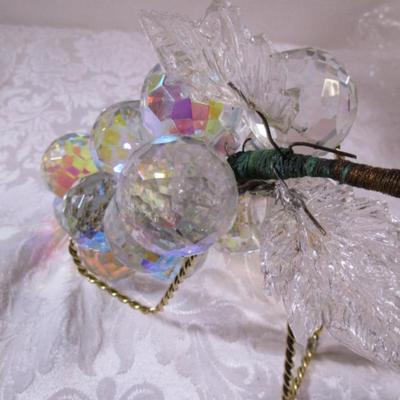Iridescent faceted crystal grapes
