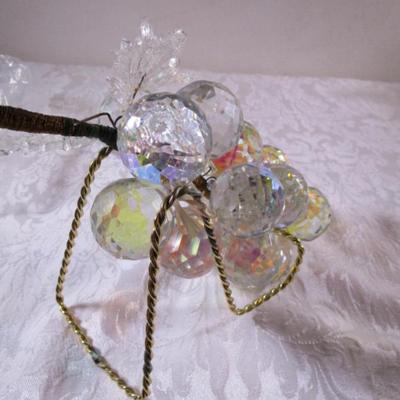 Iridescent faceted crystal grapes