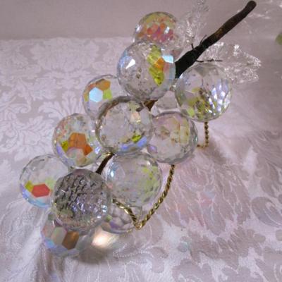 Iridescent faceted crystal grapes