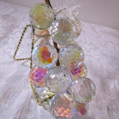Iridescent faceted crystal grapes