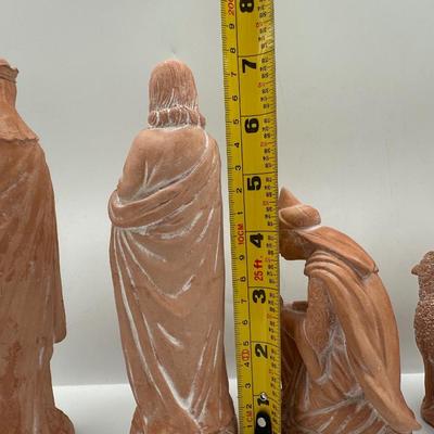 Vintage 11 Piece Terra Cotta Nativity Set