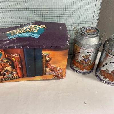 Teddy Bear bookends, canisters and Cinnamon warmer