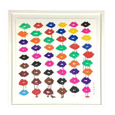 460 Original DONALD DRAWBERTSON Original Colorful Lips Framed Art