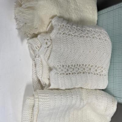 3 cream baby blankets