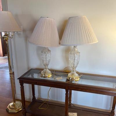 Lamps and Sofa Table