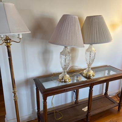 Lamps and Sofa Table