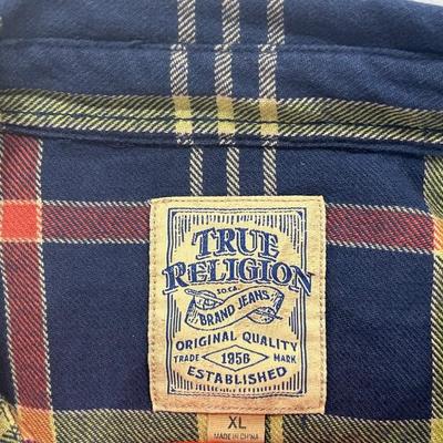 Sale Photo Thumbnail #370: True Religion Men’s XL L/S Plaid Flannel Work Wear Shirt