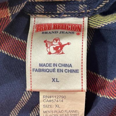 True Religion Men’s XL L/S Plaid Flannel Shirt