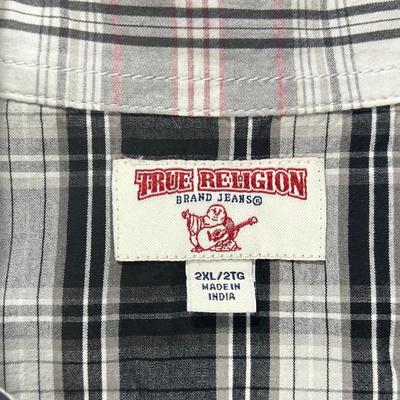 True Religion Men’s 2XL L/S Plaid Utility Shirt