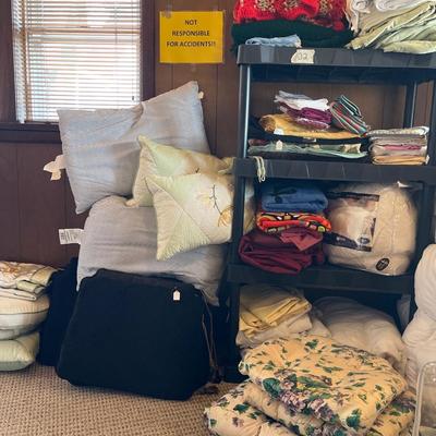 Linens,Pillows, cushions, sheets.