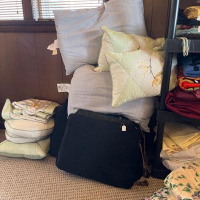 Linens,Pillows, cushions, sheets.