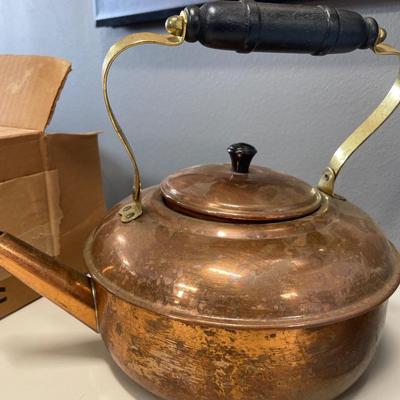 Copper tea kettle and Anchor Compost Pot