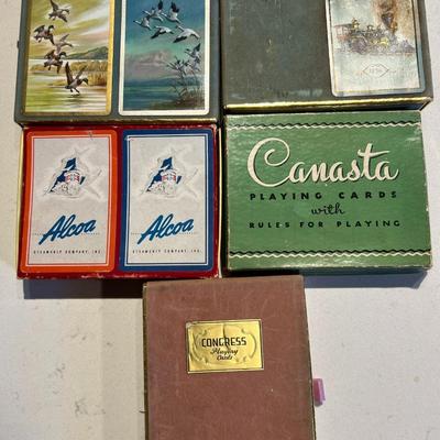 5 Vintage Double Deck Card Sets