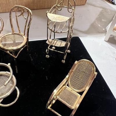 Vintage Brass Doll House Furniture