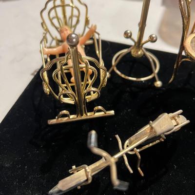 Vintage Brass Doll House Furniture