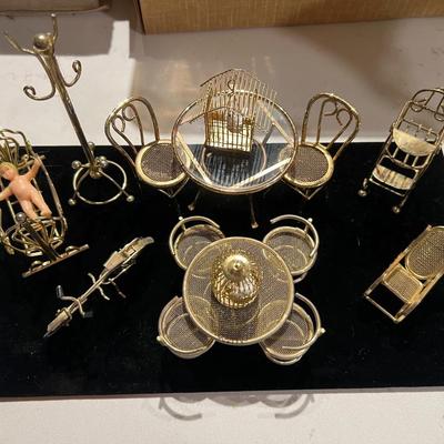 Vintage Brass Doll House Furniture