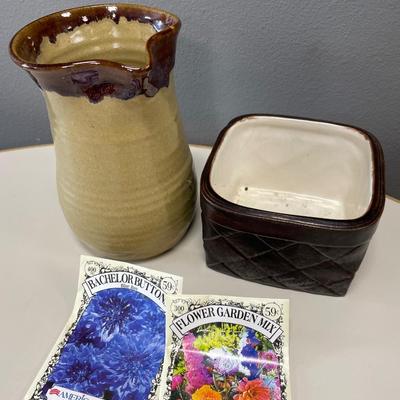 C. Diller pitcher & small basket planter with seeds