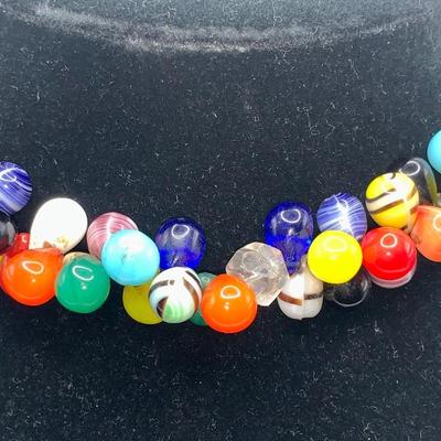 Costume Jewelry Glass Bead Choker Necklace