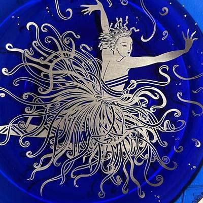 4 Erte Cobalt Blue Decorator Plate