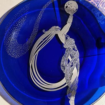 4 Erte Cobalt Blue Decorator Plate
