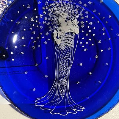 4 Erte Cobalt Blue Decorator Plate