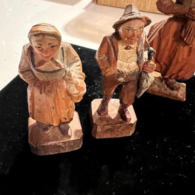5 Wood Carved Figurines