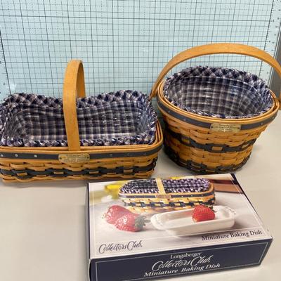 Miniature Gathering & Apple basket Longaberger & baking dish